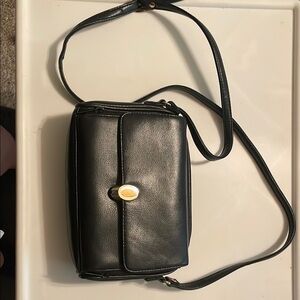 Black Leather Crossbody Bag